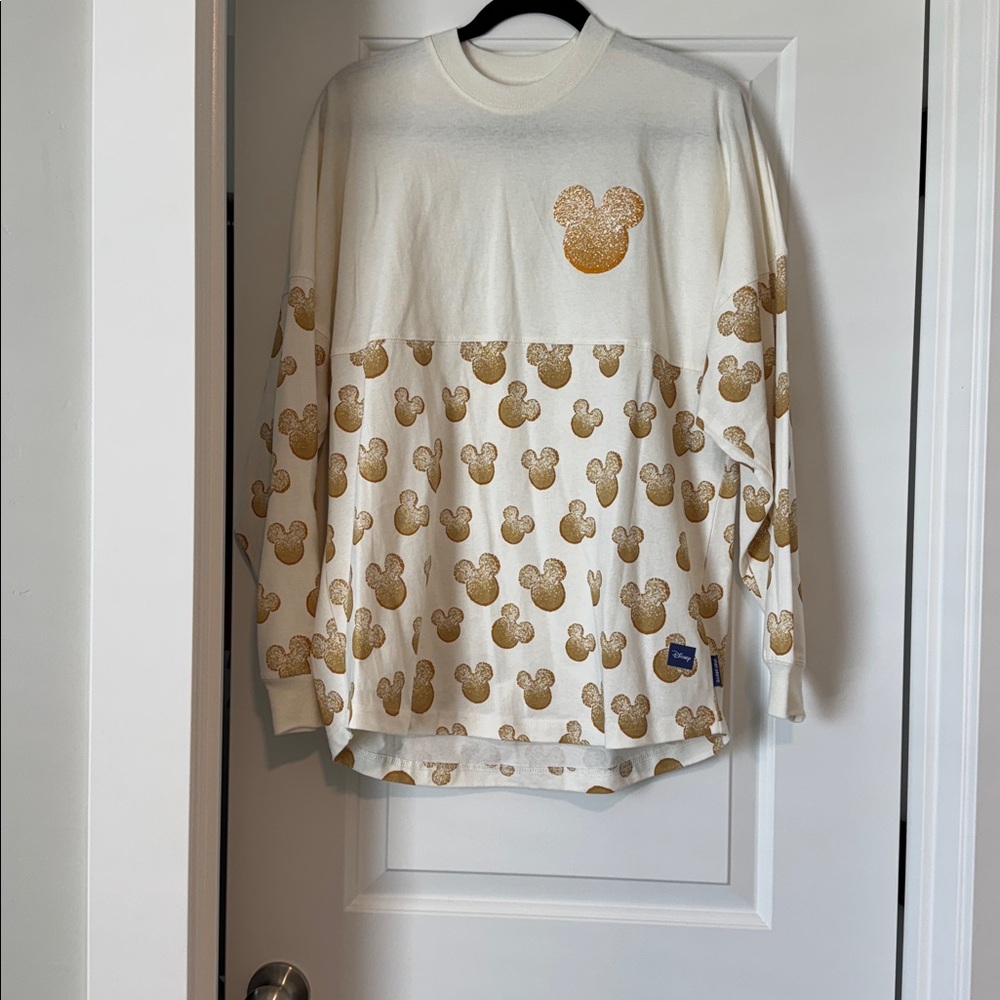 Disney Cream and Gold Mickey Mouse beignet Top from Disney’s princess & the frog
